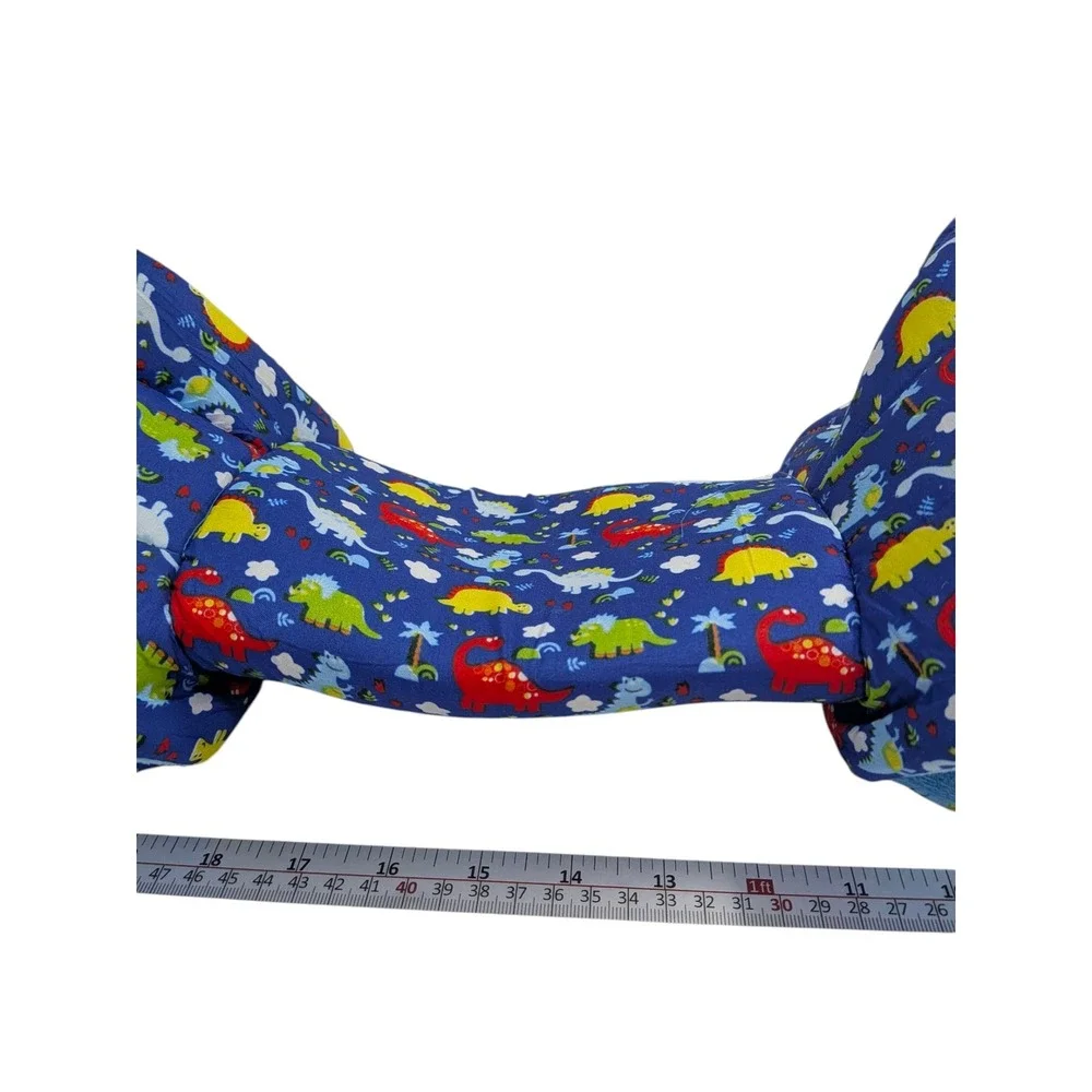 Blue Dinosaur Print Pet Tunnel Small Animal Hideaway Bed Cozy Burrow